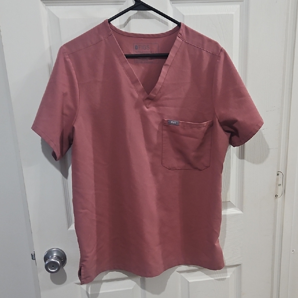 Figs Women's Rose Short Sleeve V-Neck‎ Scrub Size Large